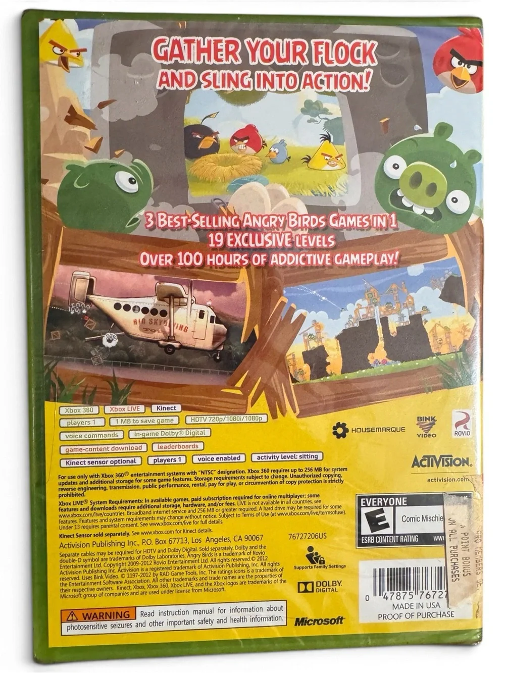 Angry Birds Trilogy Xbox 360 Brand New Factory Sealed Kinect 2012